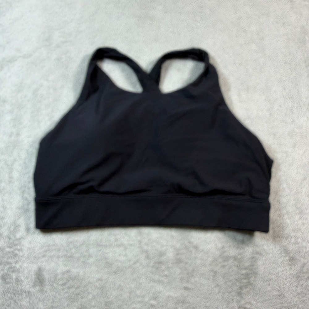 Fabletics Sports Bra Women Large Black High Neck Criss Cross Back